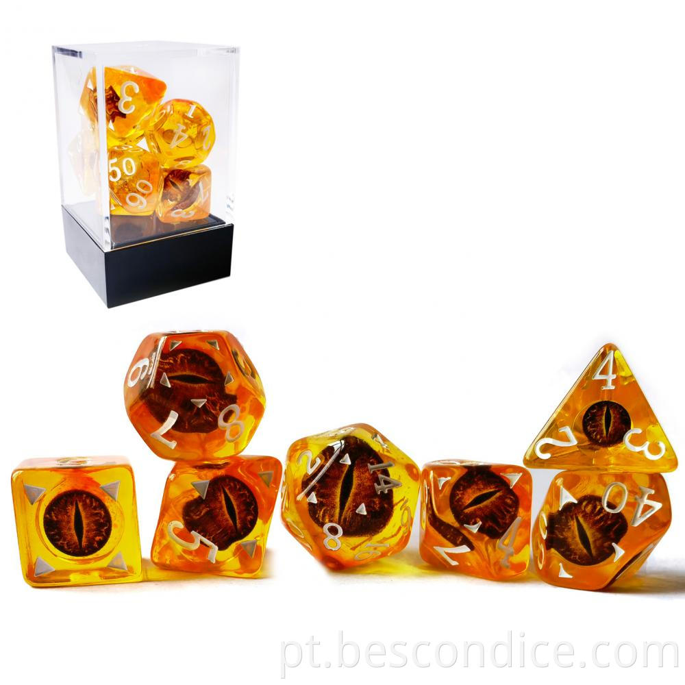 Handmade Polyhedral Dice Set Dragon Eye 1